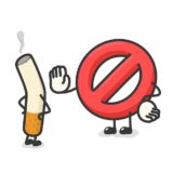 Premium Vector _ Smoking ban symbol hand ban cigarette kawaii doodle flat vector illustration